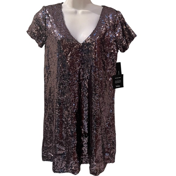 Lulus Light Up the Night Lavender Sequin Shift Dress S NWT - Picture 3 of 10